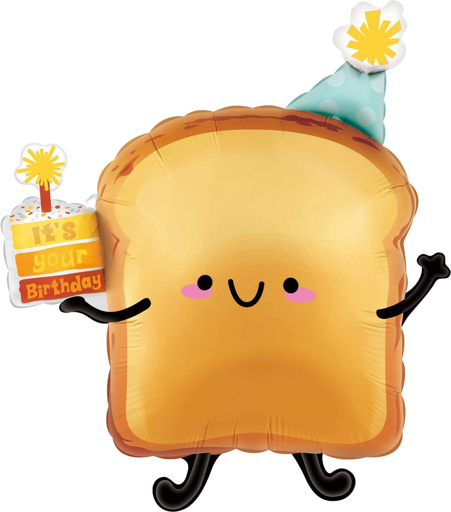 27" Happy Birthday Toast Mylar Balloon
