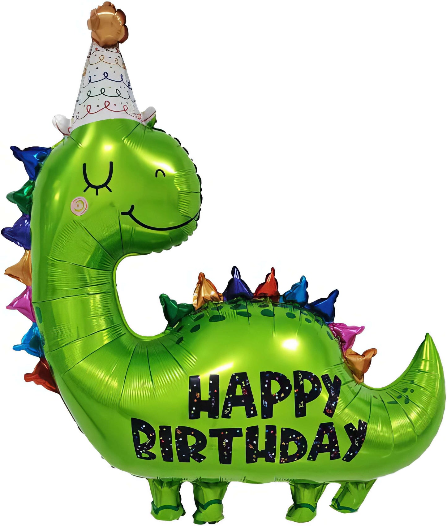 34" Happy Birthday Green Dinosaur Mylar Balloon