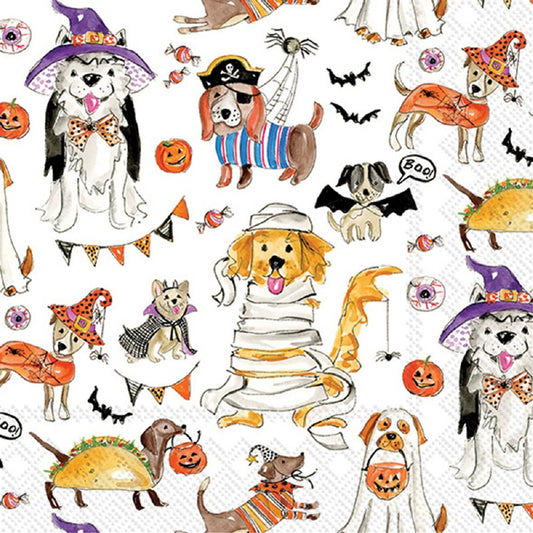 5" Square Halloween Dogs Beverage Napkins