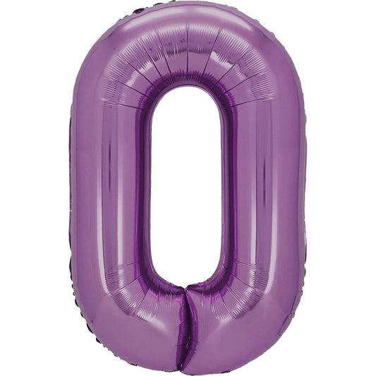 34" Lavender Mylar Balloon Number 0