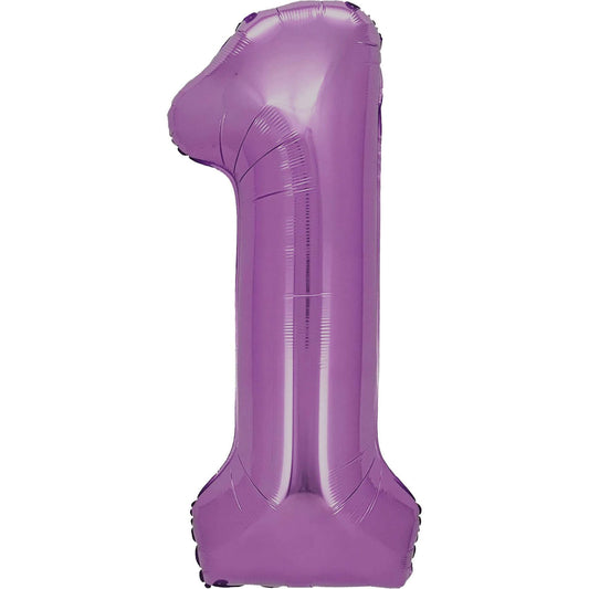 34" Lavender Mylar Balloon Number 1