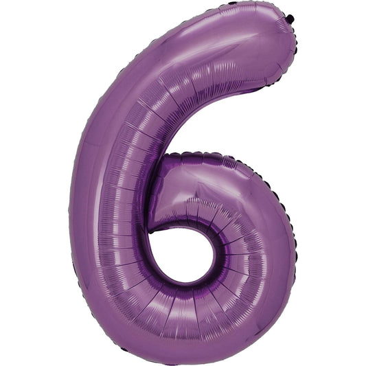 34" Lavender Mylar Balloon Number 6