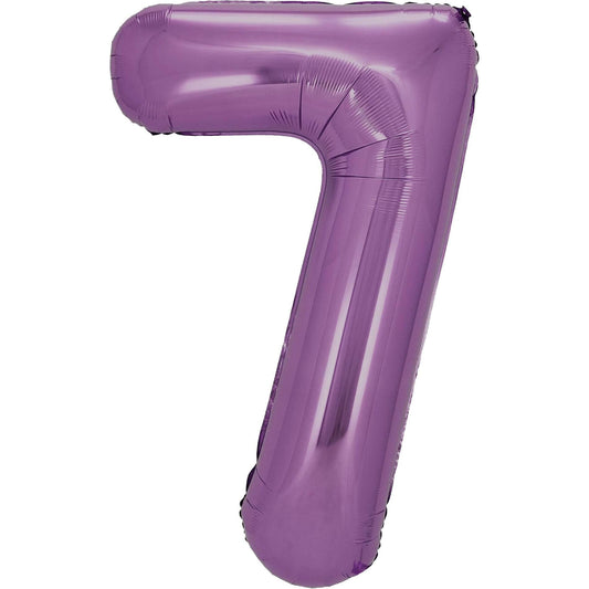 34" Lavender Mylar Balloon Number 7