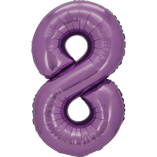 34" Lavender Mylar Balloon Number 8