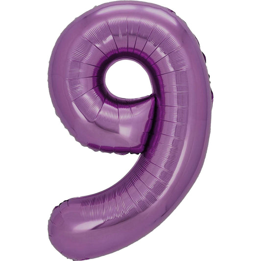 34" Lavender Mylar Balloon Number 9