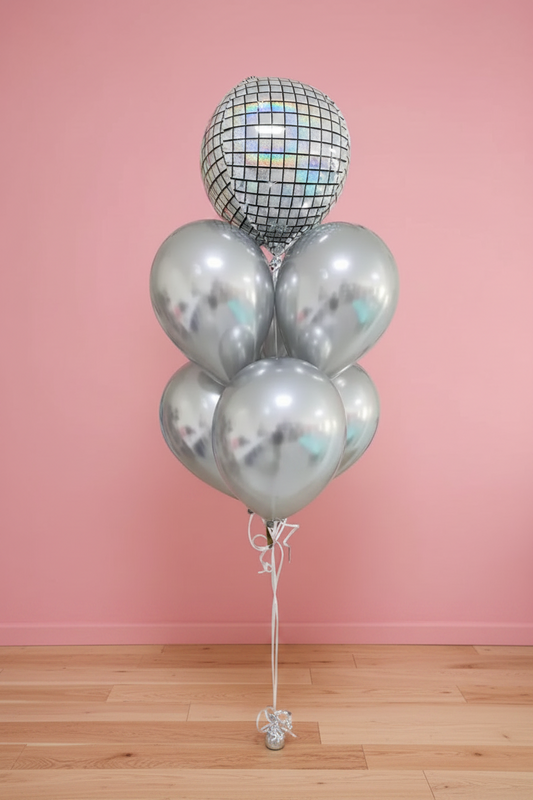 Disco Ball Balloon Arrangement with Chrome balloons
