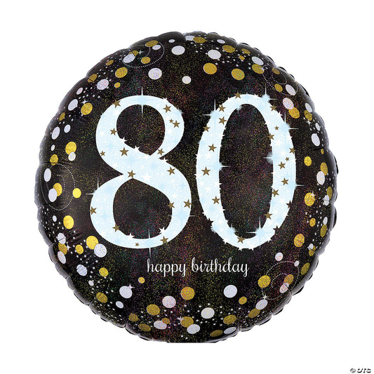 Sparkling Celebration 80th Birthday 18" Mylar Balloon