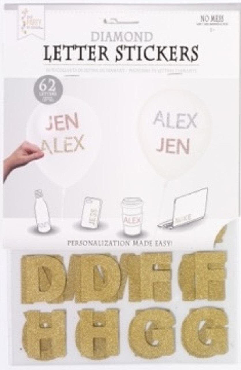 Letters Stickers  Gold 62 pc.