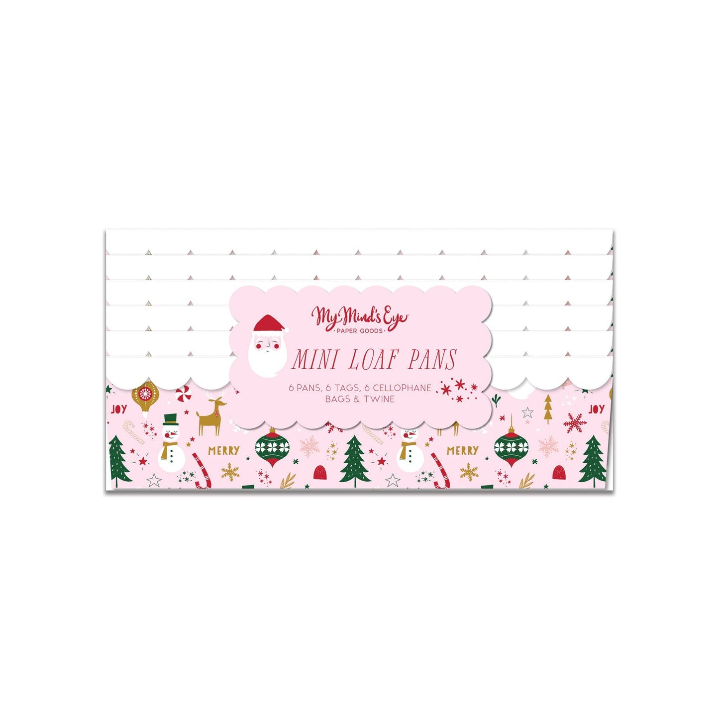 Pink Foiled Christmas Icons Loaf Pan Set