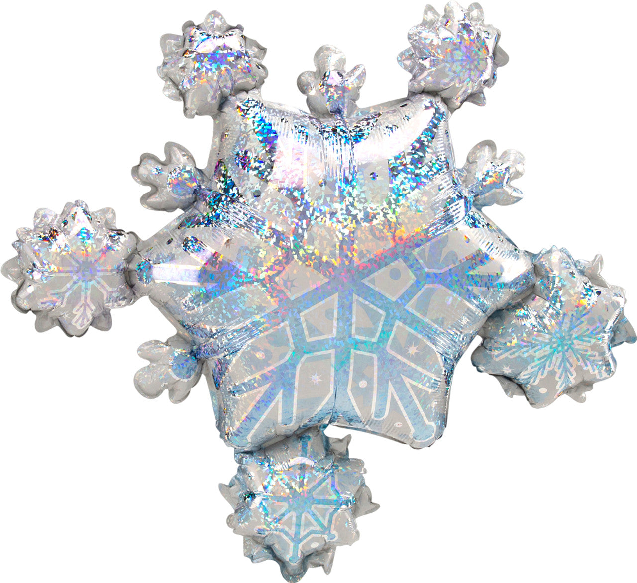 A Snowflake Cluster Hologram 32" Mylar balloon