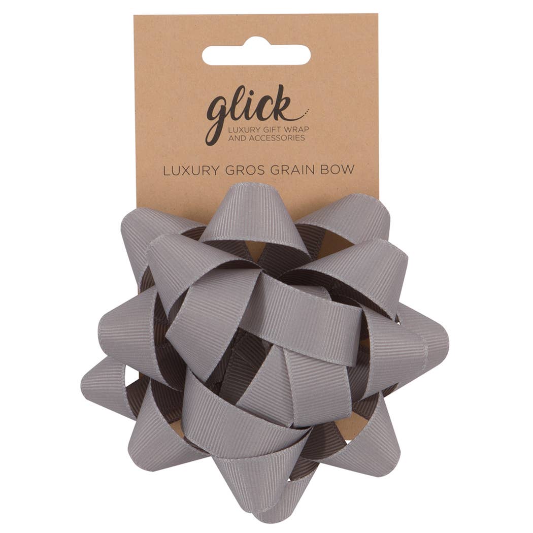 FABRIC BOW- SILVER/GRAY