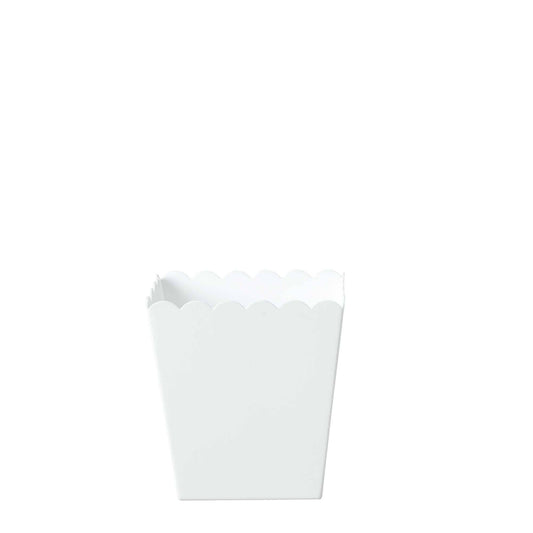 Plastic Scalloped Container 6" - White