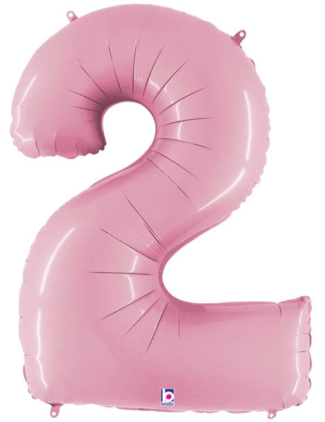 Pastel Pink Foil Number 2 balloon 40"