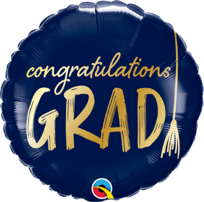 Congratulations Grad Tassel Foil balloon- navy and gold