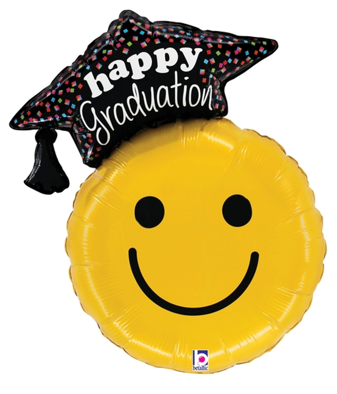 Happy Graduation Smiley Face Mylar Balloon 26"