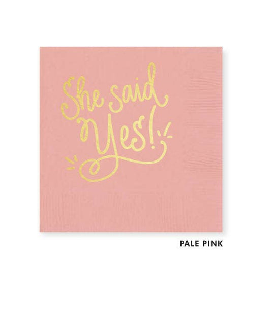 She Said Yes! | Napkins (3 colors): Pale Pink