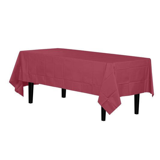Premium Burgundy Disposable Plastic Tablecloth | 54x108In.