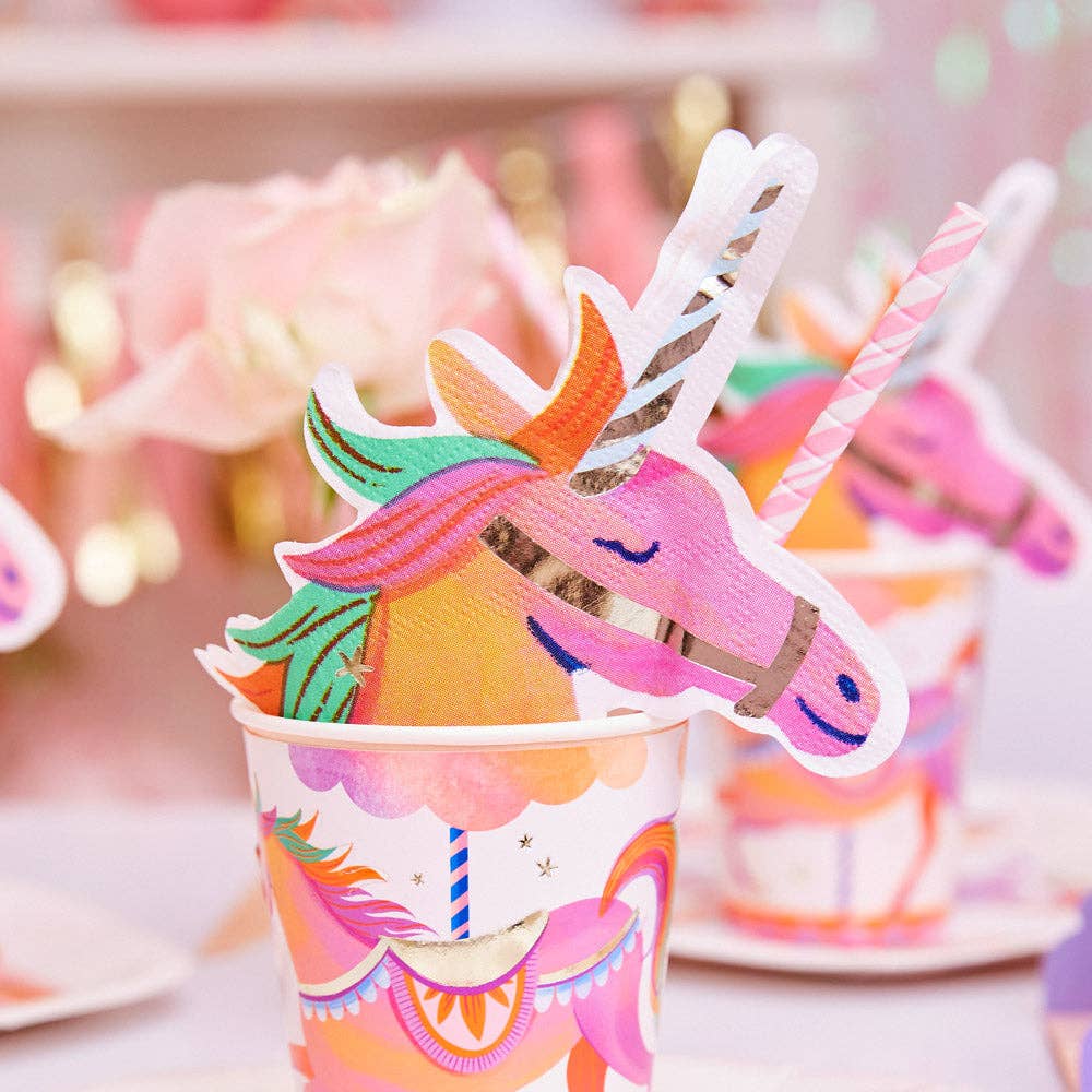 Unicorn Fairy Princess Paper Party Napkins (x16)