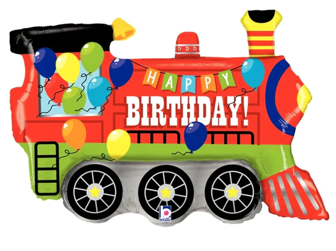 Happy Birthday Train 37" mylar balloon