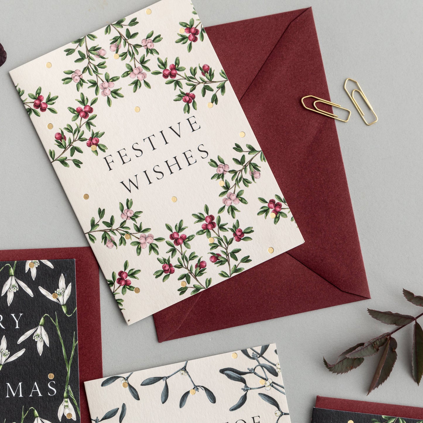 Merry Nouveau - Festive Wishes - Christmas Card