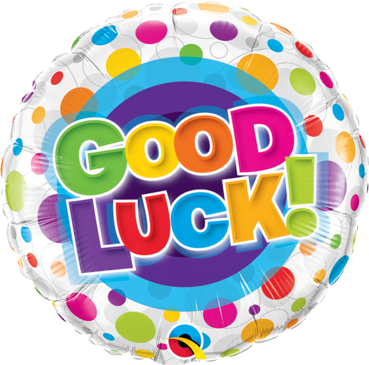 Good Luck Colorful Dots Mylar balloon 18"