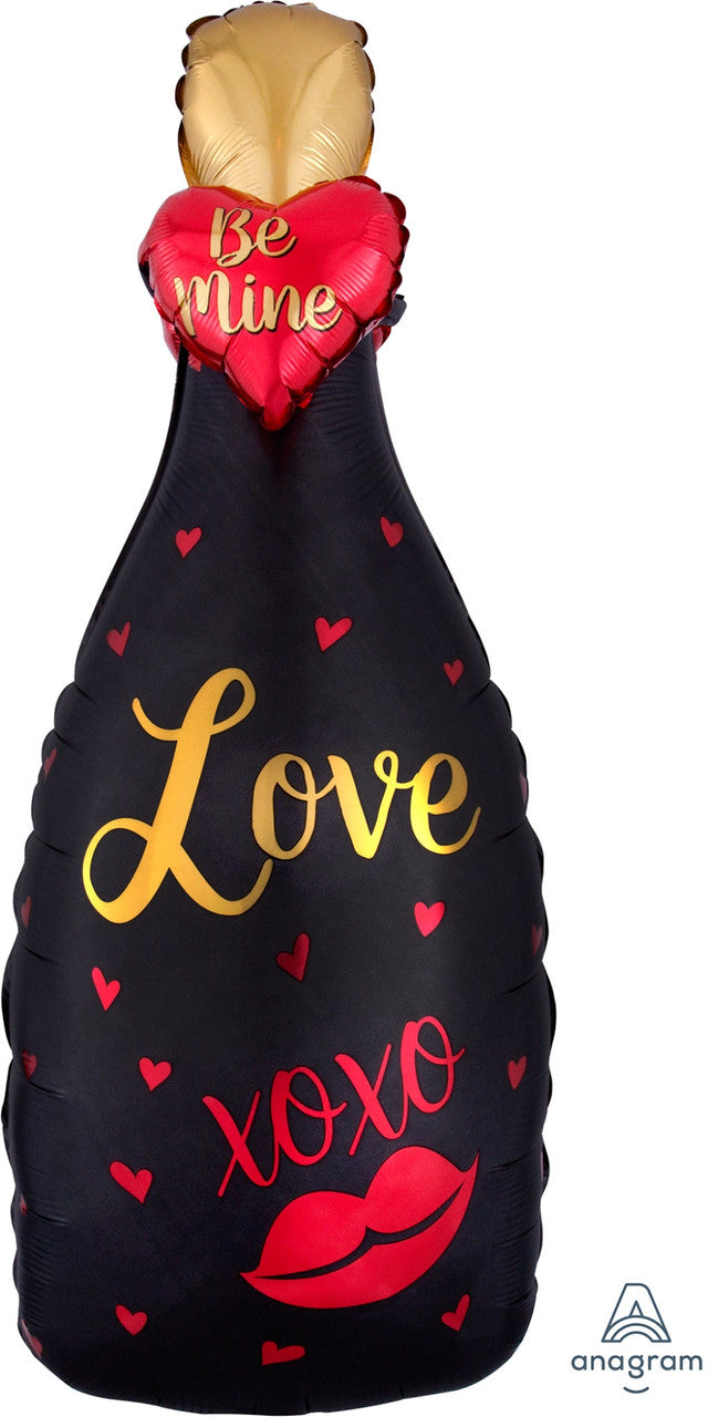 Champagne Bottle Foil Balloon 35"- Love