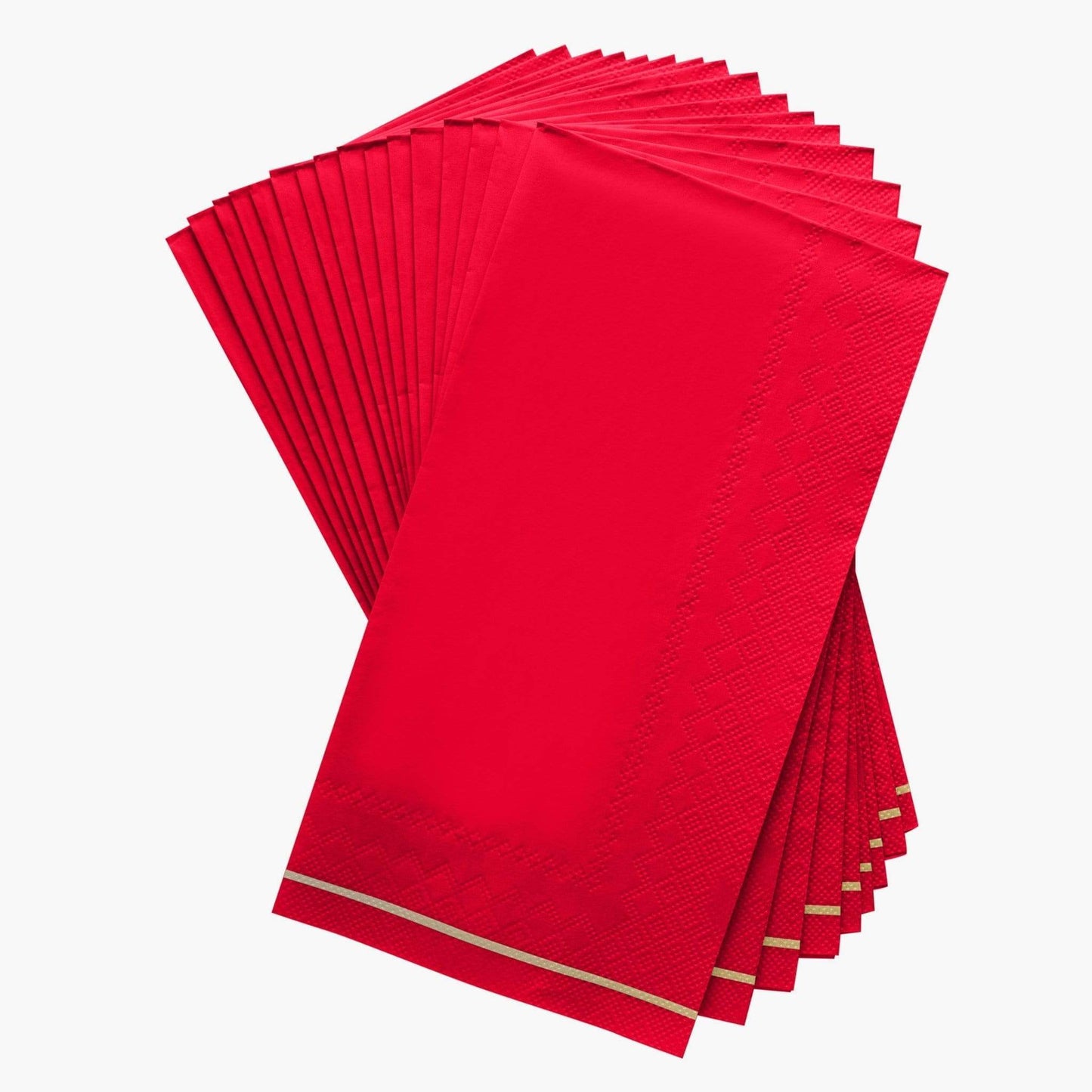 Red with Gold Guest Paper Napkins | 16 Napkins