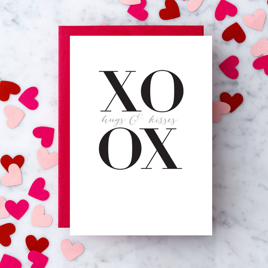 "XOXO Hugs & Kisses" Greeting Card.