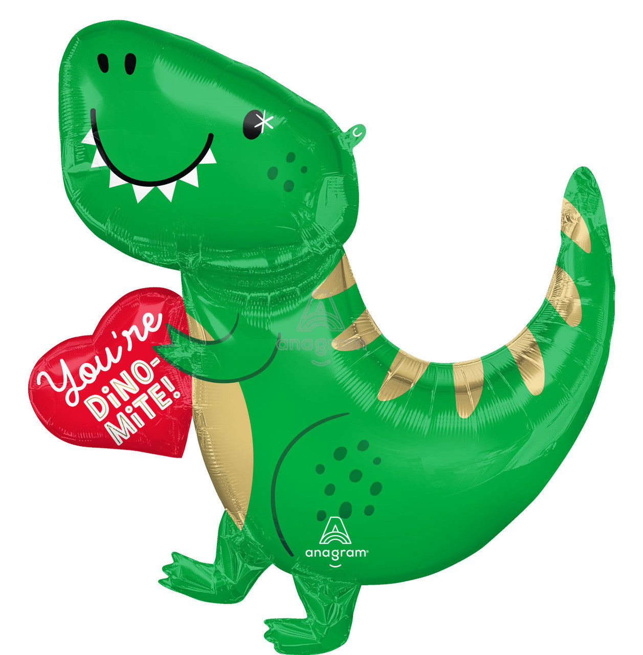 A You're Dino-Mite! Dinosaur with Heart Mylar balloon 31"
