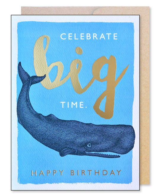 Celebrate Big Time Whale Birthday card