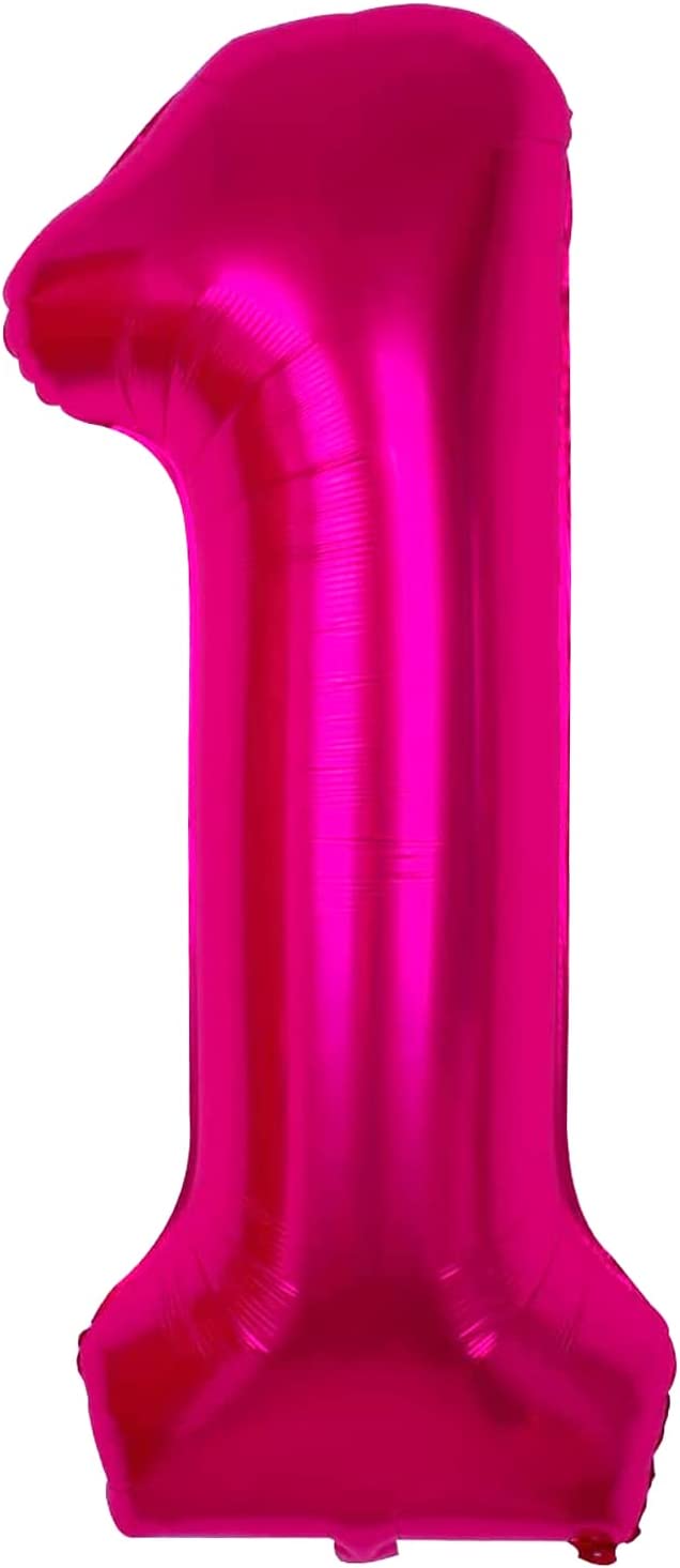 40" Metallic Pink Mylar Number 1 Balloon