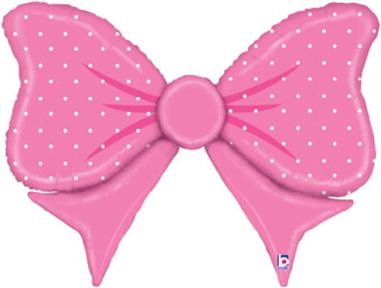 Pink Bow Foil Balloon 43"