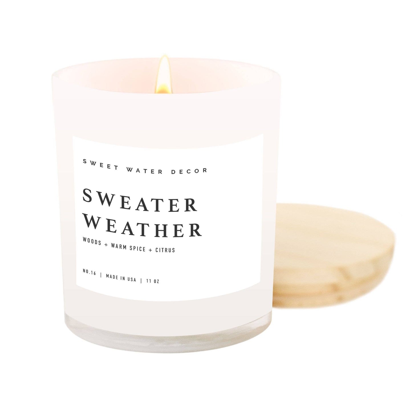 Sweater Weather Soy Candle - White Jar - 11 oz