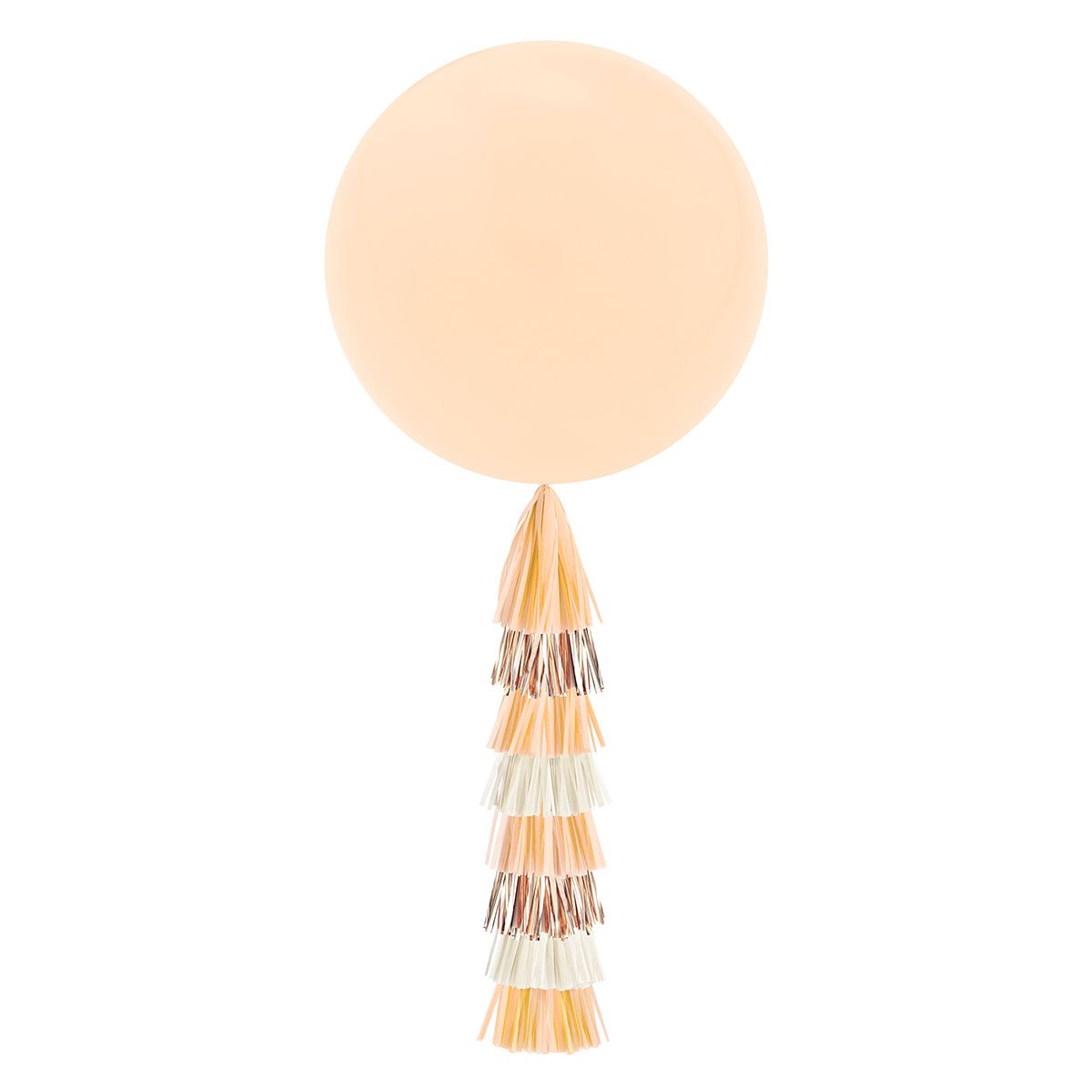 Giant Balloon with Tassels - Peach & Rose Gold (Not Inflated)