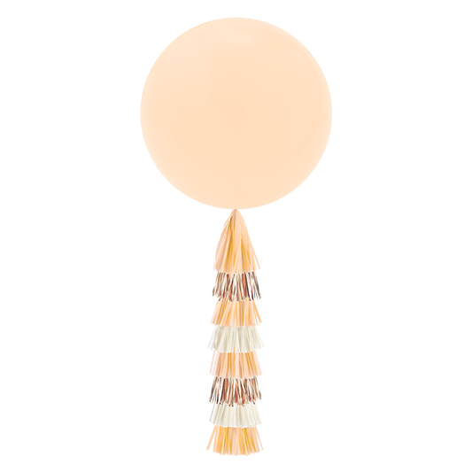 Giant Balloon with Tassels - Peach & Rose Gold (Not Inflated)