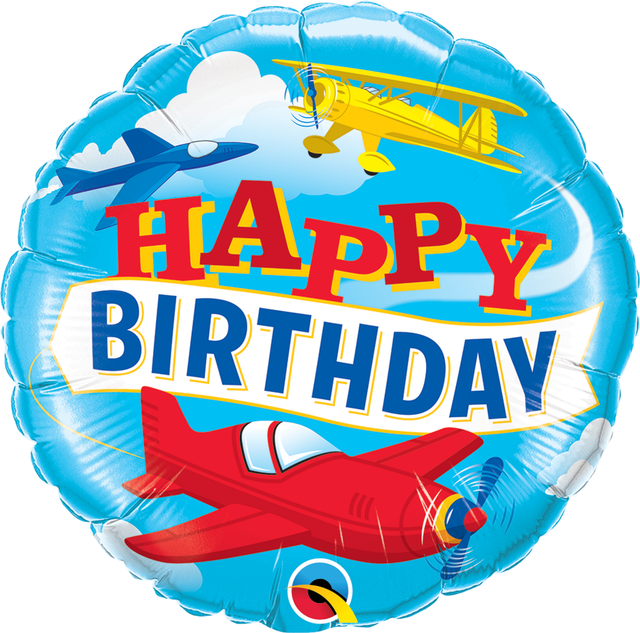 Airplane Happy Birthday Foil balloon 18"
