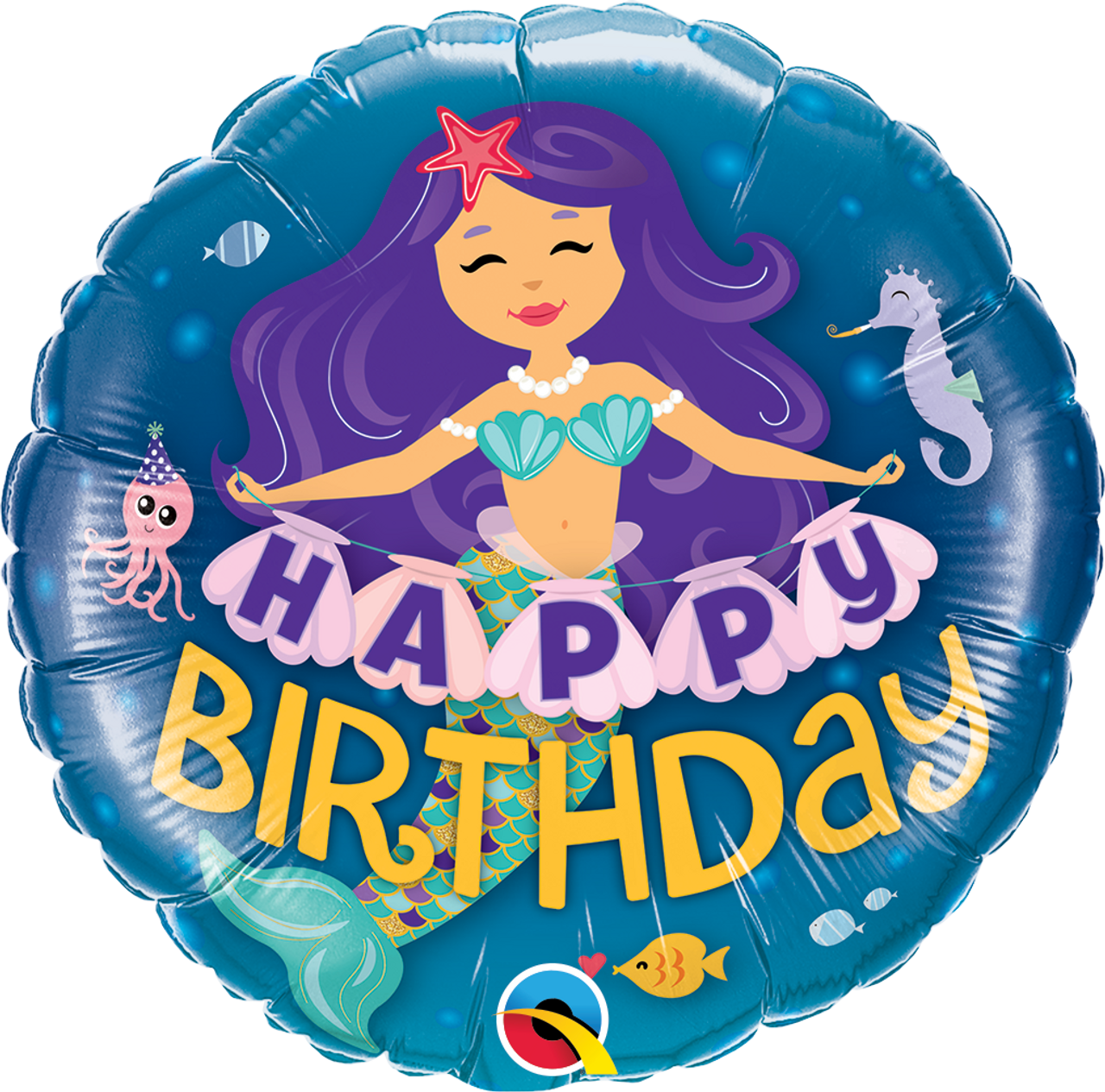 Happy Birthday Enchanted Mermaid Mylar balloon 18"