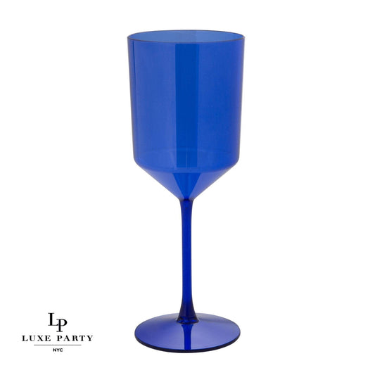 Upscale Blue Plastic Wine Cups | 4 Cups