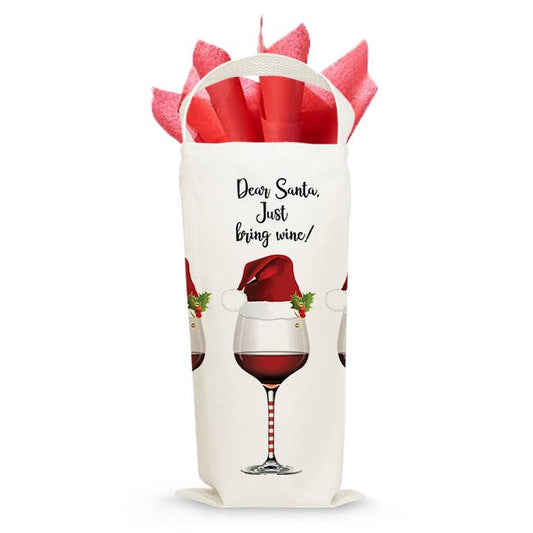 Gift Bag-Dear Santa, Just brinng wine!