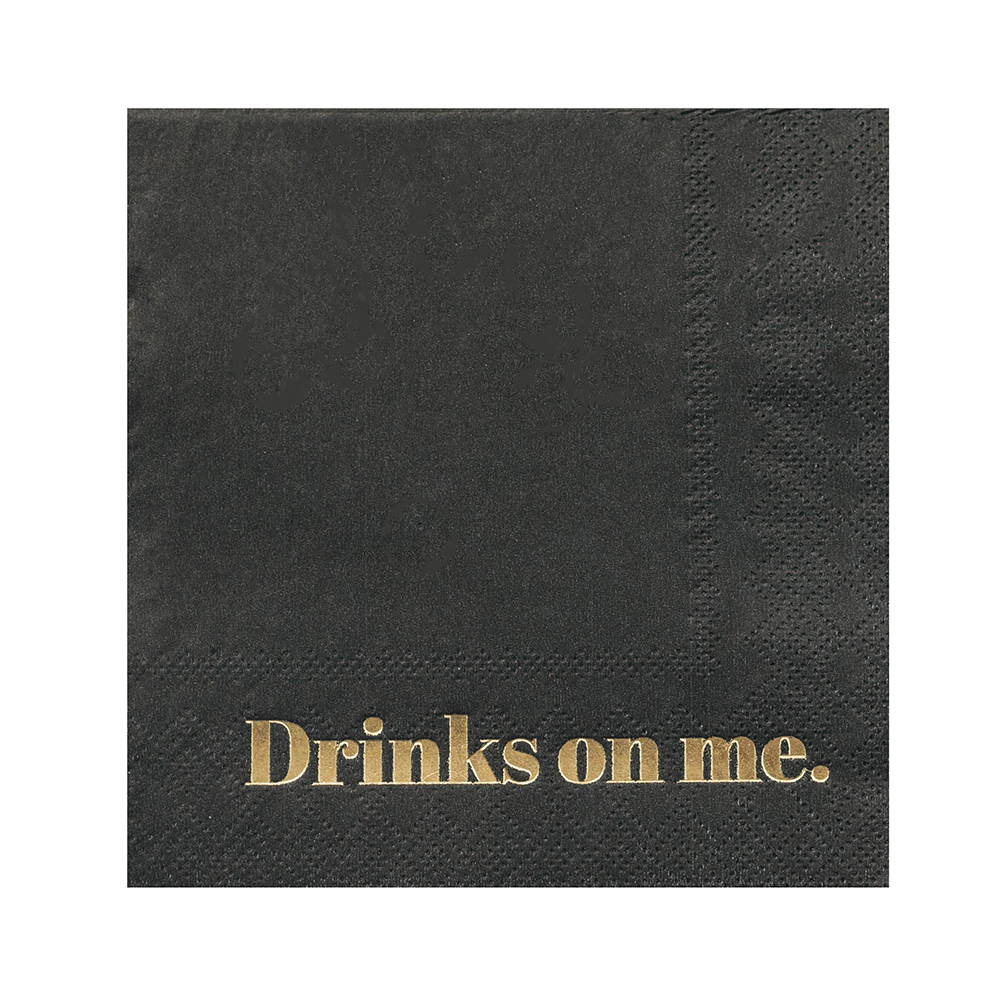 "Drinks On Me" Cocktail Napkins - 20 Pk.