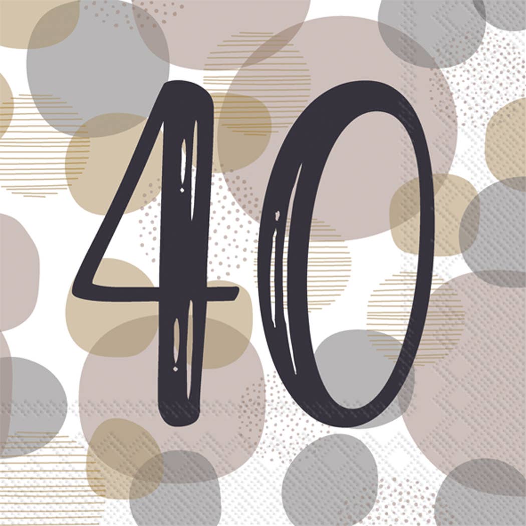 Milestone 40 Paper Cocktail Napkin Birthday
