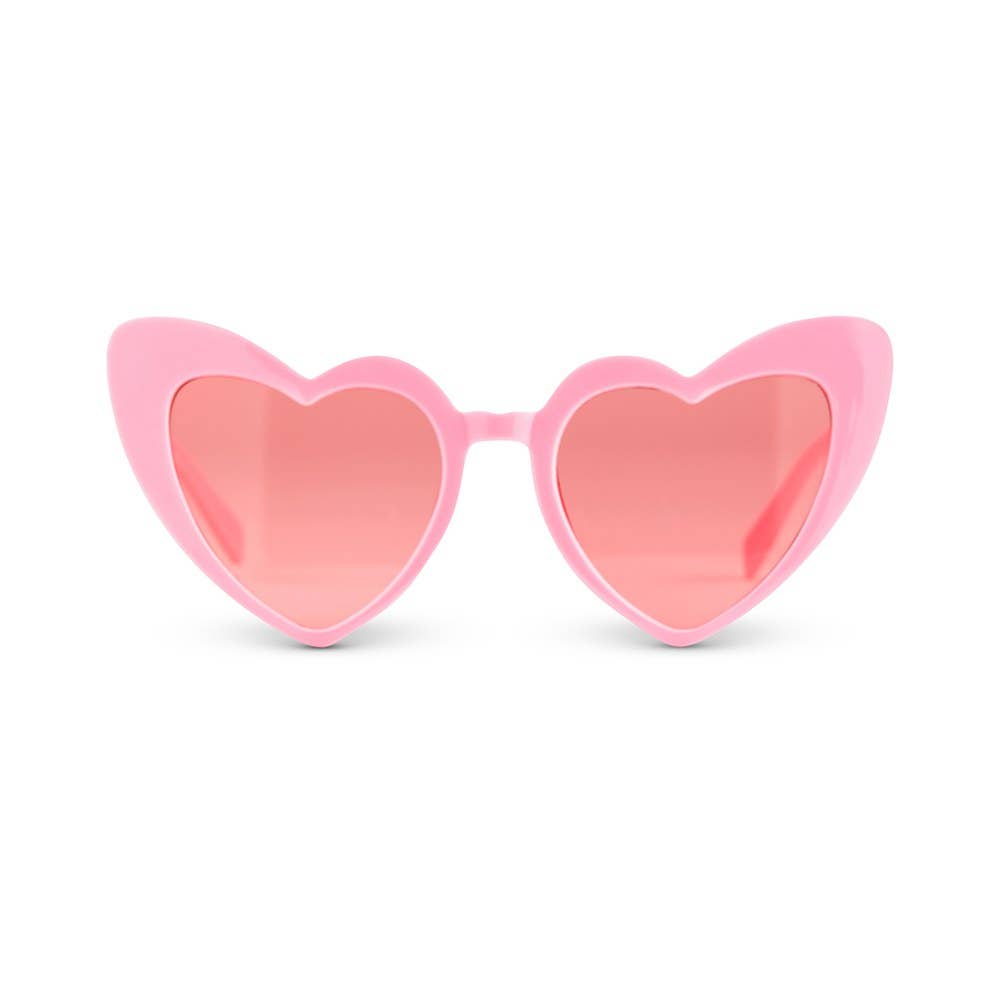 Women’s Unique Shaped Party Sunglasses - Pink Heart Eyes