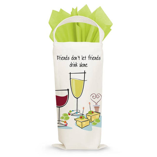 Gift tote-Friends don't let friends Wine alone