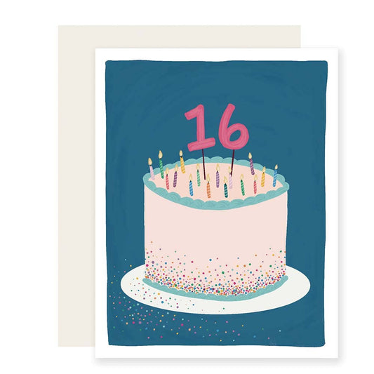 16 Cake Birthday Card