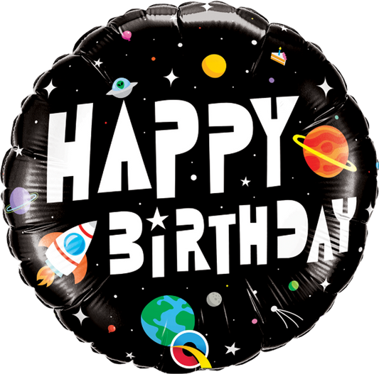 Happy Birthday Space foil Balloon 18"