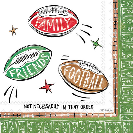 Paper Cocktail Napkins Pack of 20 Family Friends Football