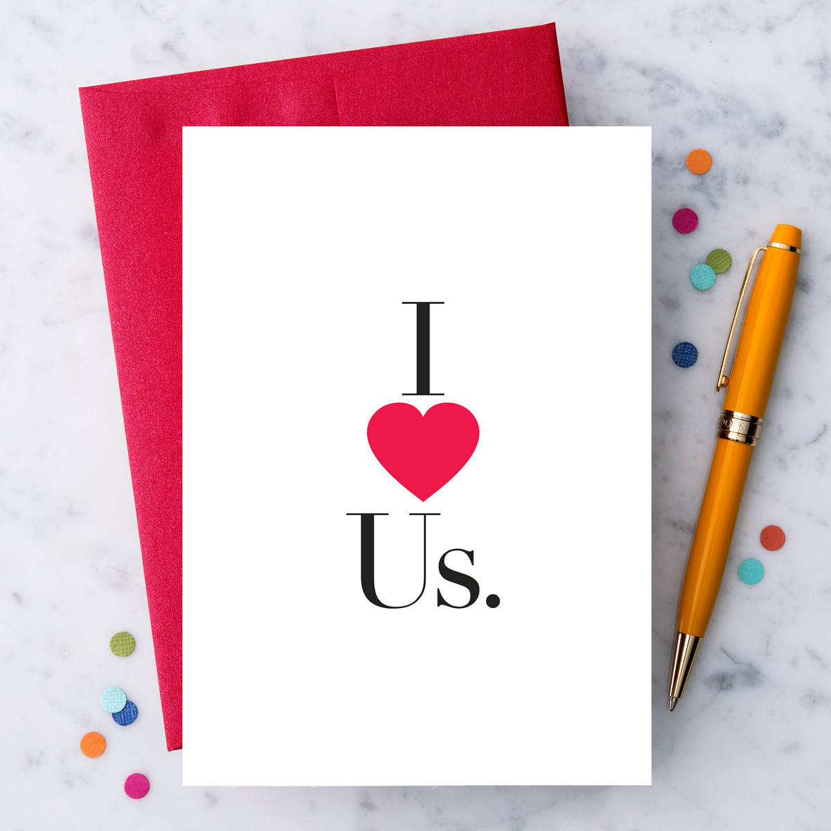 "I Love Us." Greeting Card.