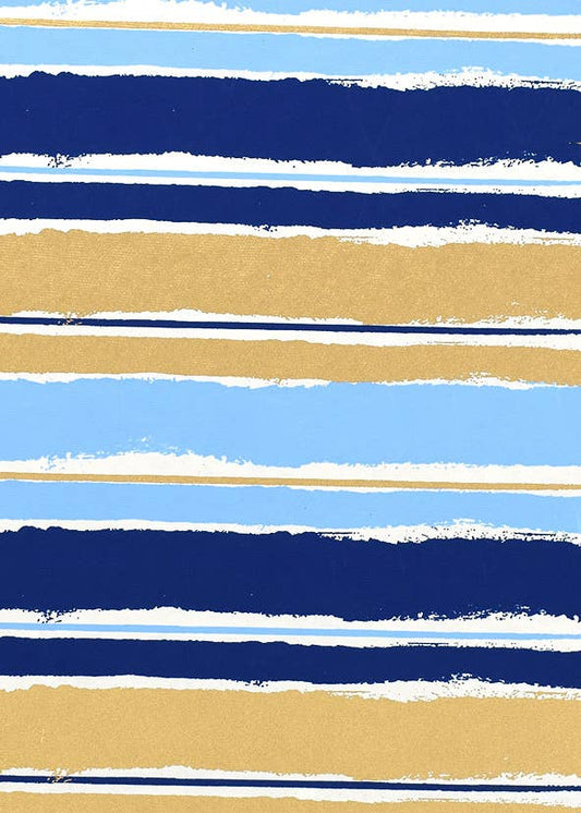 Blue Painterly Stripe Roll Wrapping Paper