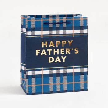 Happy Father's Day Plaid Medium Bag