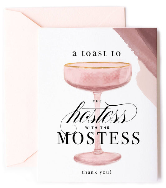 Hostess with the Mostess - Champagne Thank You Card